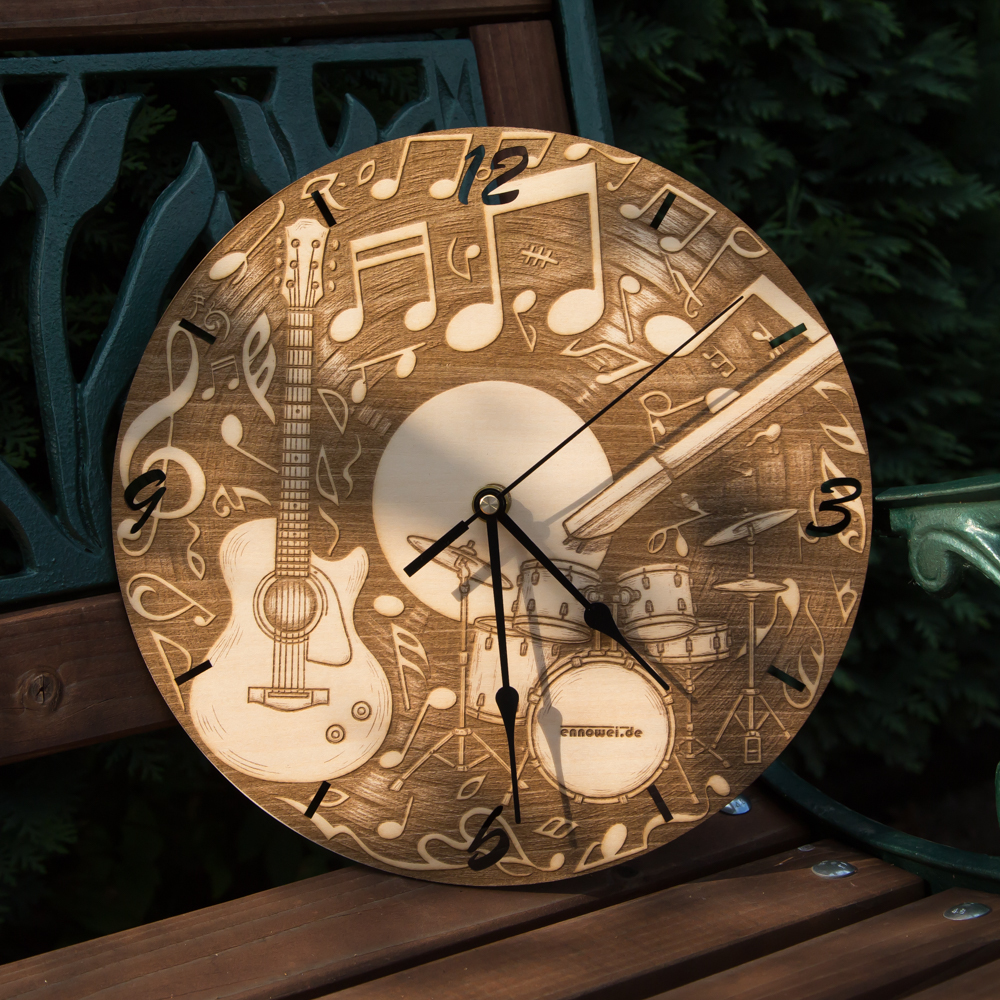 Holzuhr Modell Schallplatte_14